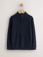 Navy Blue Quarter Zip Jumper (3-16yrs)