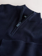 Navy Blue Quarter Zip Jumper (3-16yrs)
