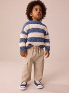 Stone Washed Wide Leg Cargo Trousers (3mths-7yrs)