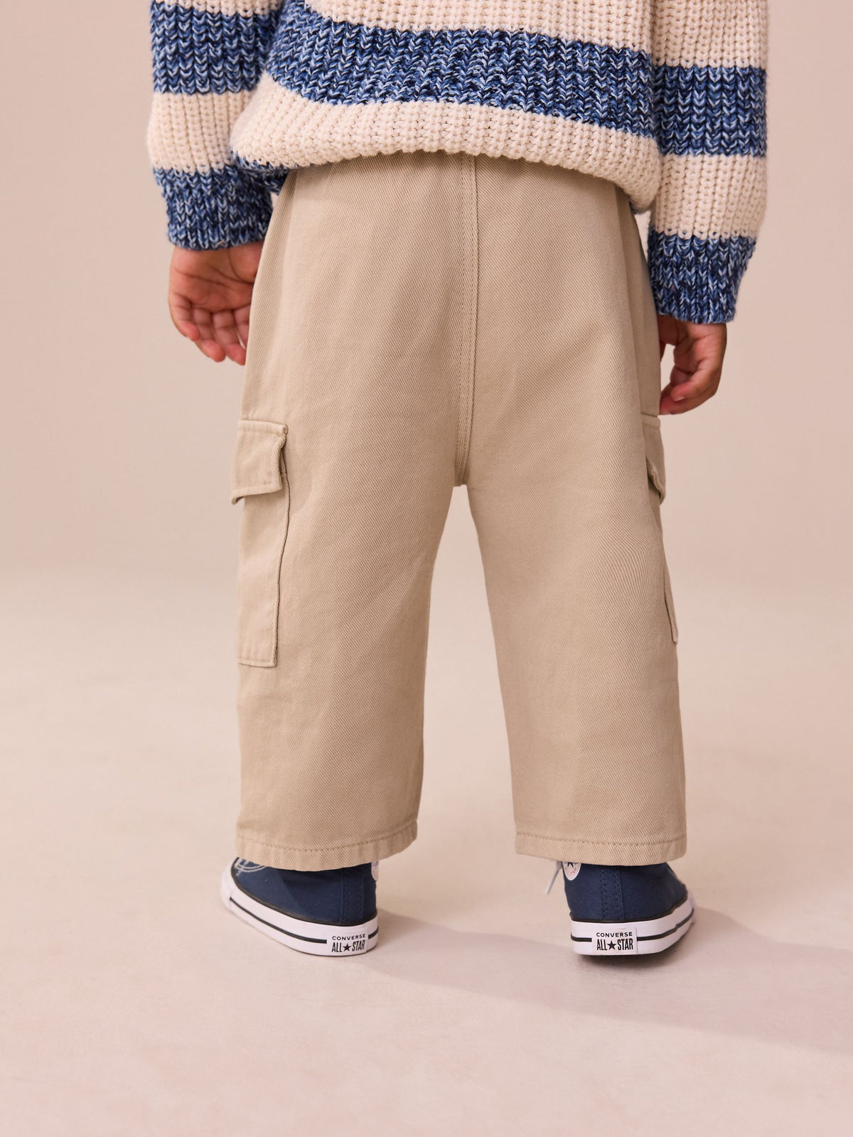 Stone Washed Wide Leg Cargo Trousers (3mths-7yrs)