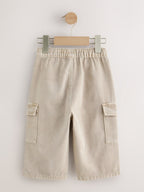 Stone Washed Wide Leg Cargo Trousers (3mths-7yrs)