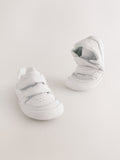 White Barefoot Leather Touch Fastening Trainers