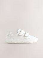 White Barefoot Leather Touch Fastening Trainers