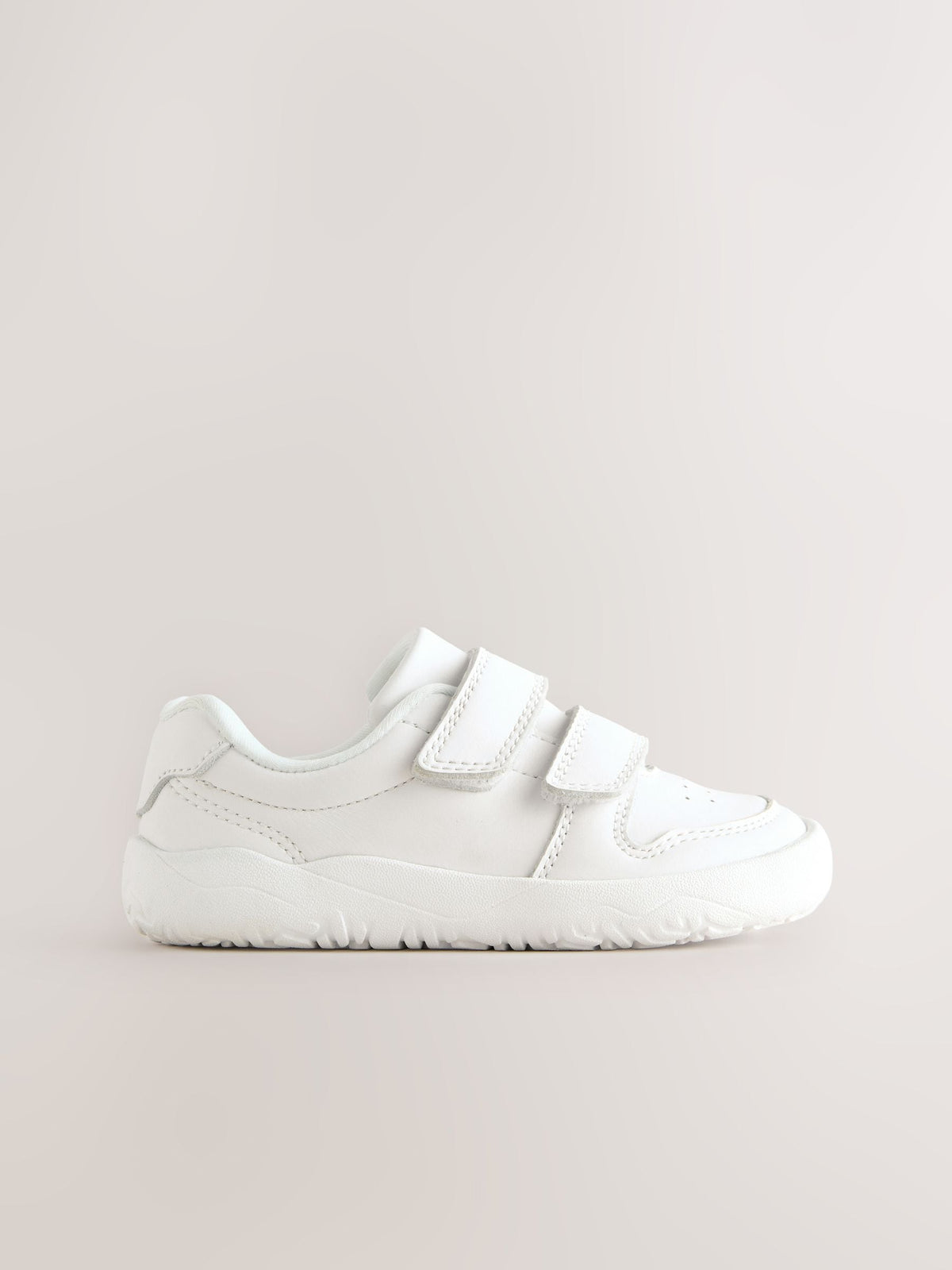 White Barefoot Leather Touch Fastening Trainers
