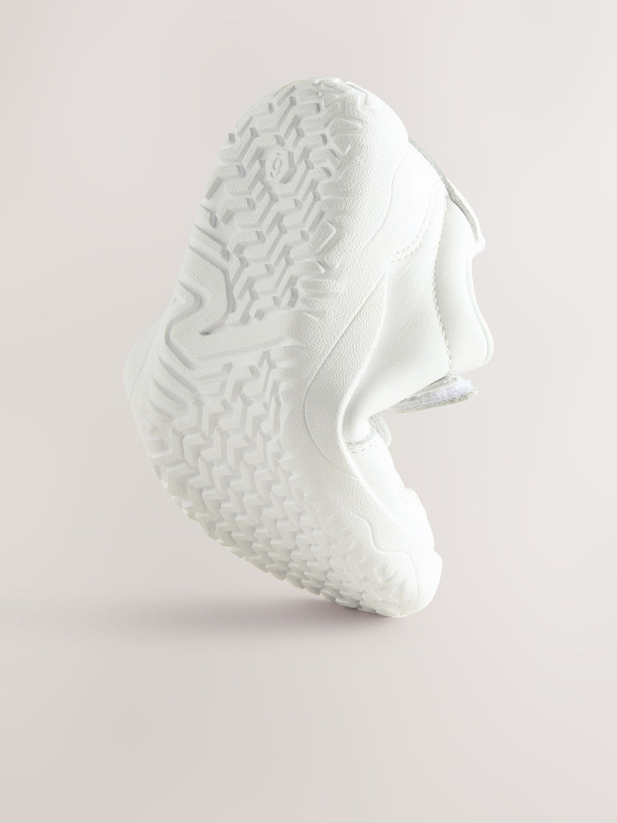 White Barefoot Leather Touch Fastening Trainers