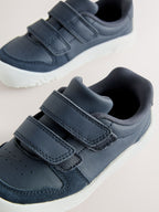 Navy Barefoot Leather Touch Fastening Trainers
