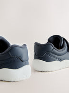 Navy Barefoot Leather Touch Fastening Trainers