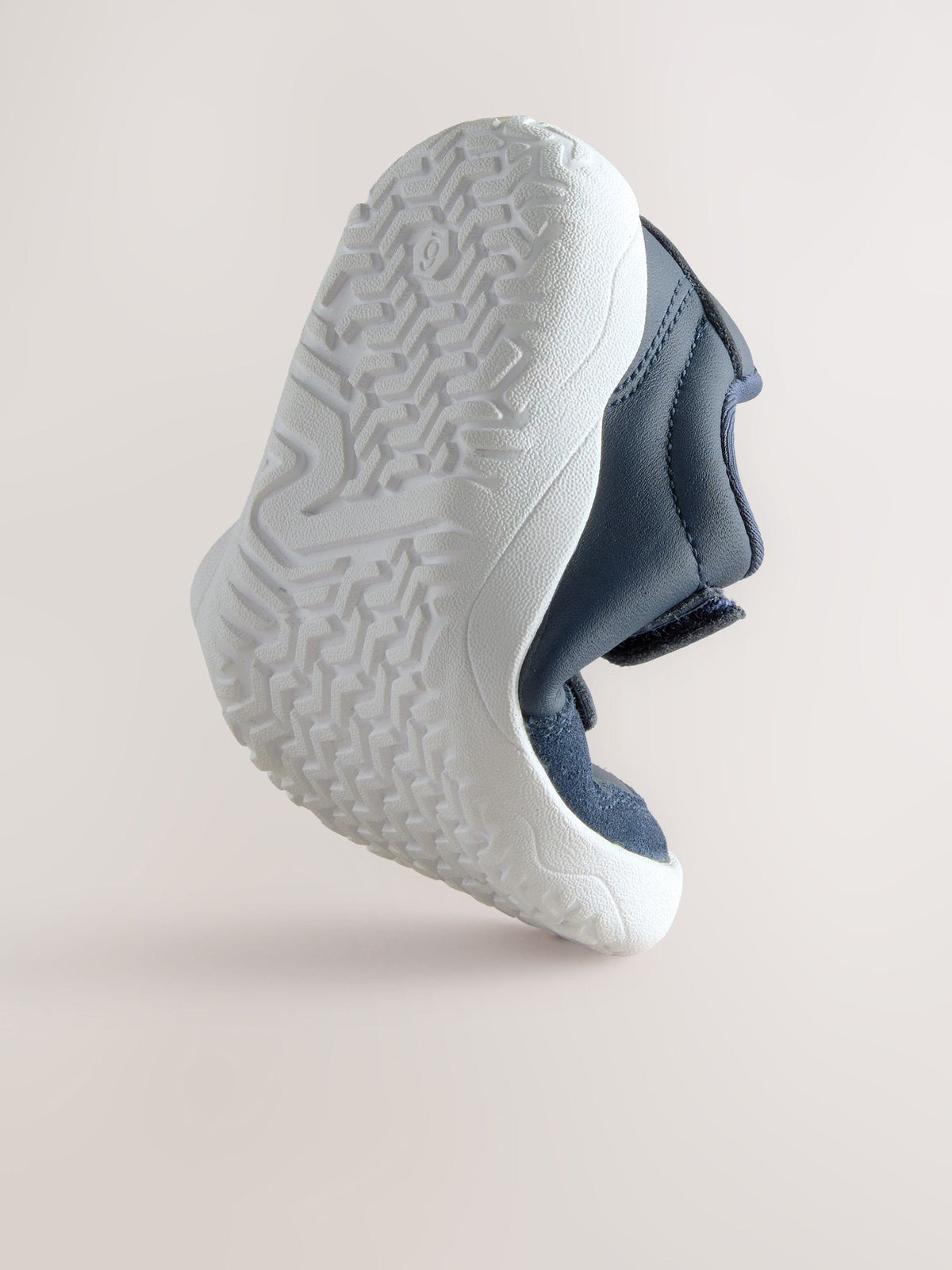 Navy Barefoot Leather Touch Fastening Trainers