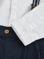 Navy Baby Shirt Trousers and Braces 4 Piece Set (0mths-2yrs)