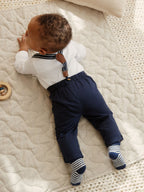 Navy Baby Shirt Trousers and Braces 4 Piece Set (0mths-2yrs)