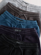 Blue/Grey/Black Regular Fit Basic Joggers 5 Pack (3-16yrs)