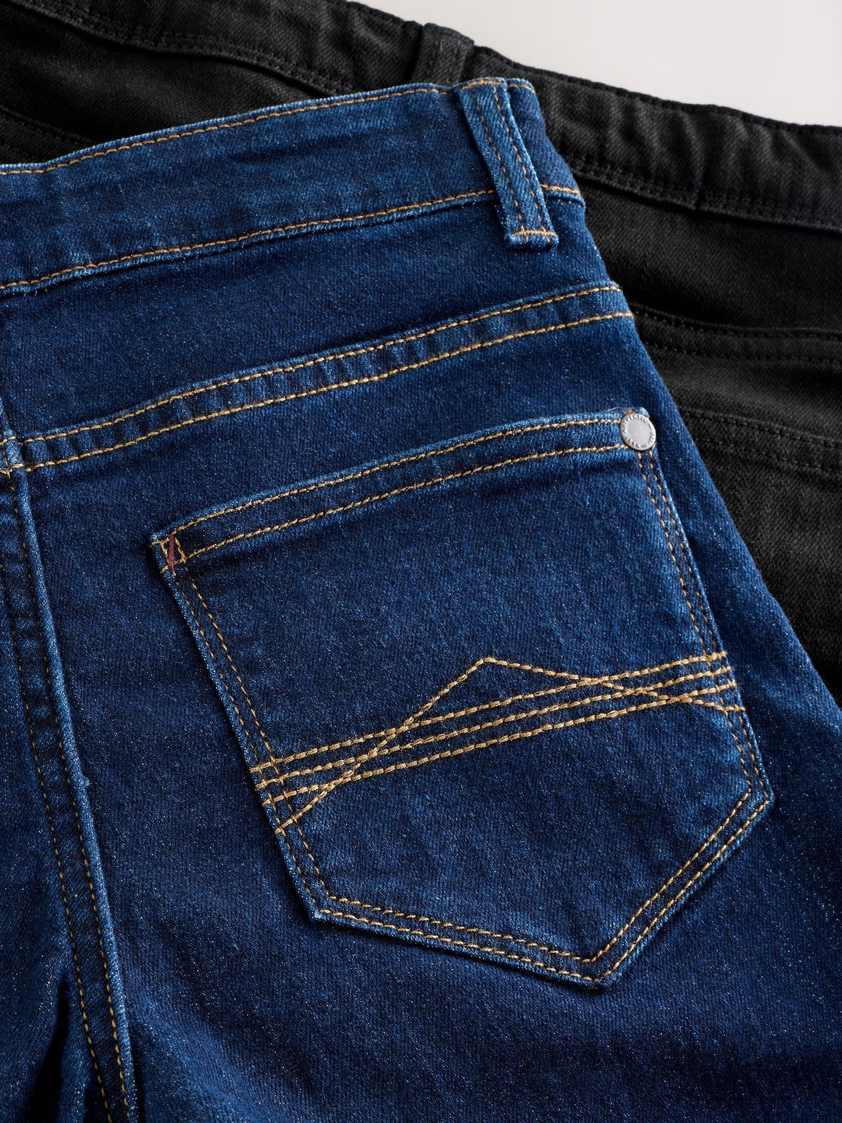 Dark Blue/ Black Denim Regular Fit Regular Length Stretch Jeans 2 Pack (3-17yrs)
