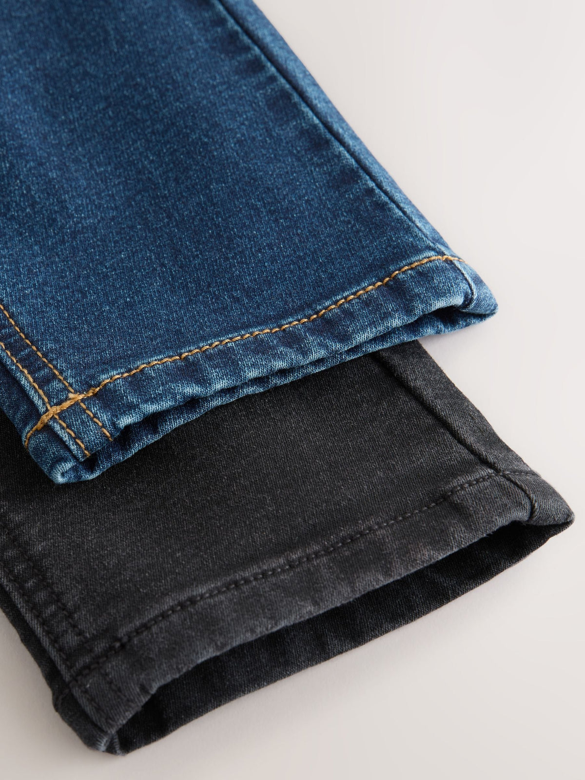 Black/Navy Regular Fit Loose Fit Stretch Elasticated Waist Jeans 2 Pack (3-16yrs)