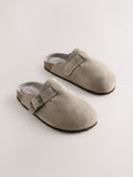 Neutral Suede Corkbed Clogs