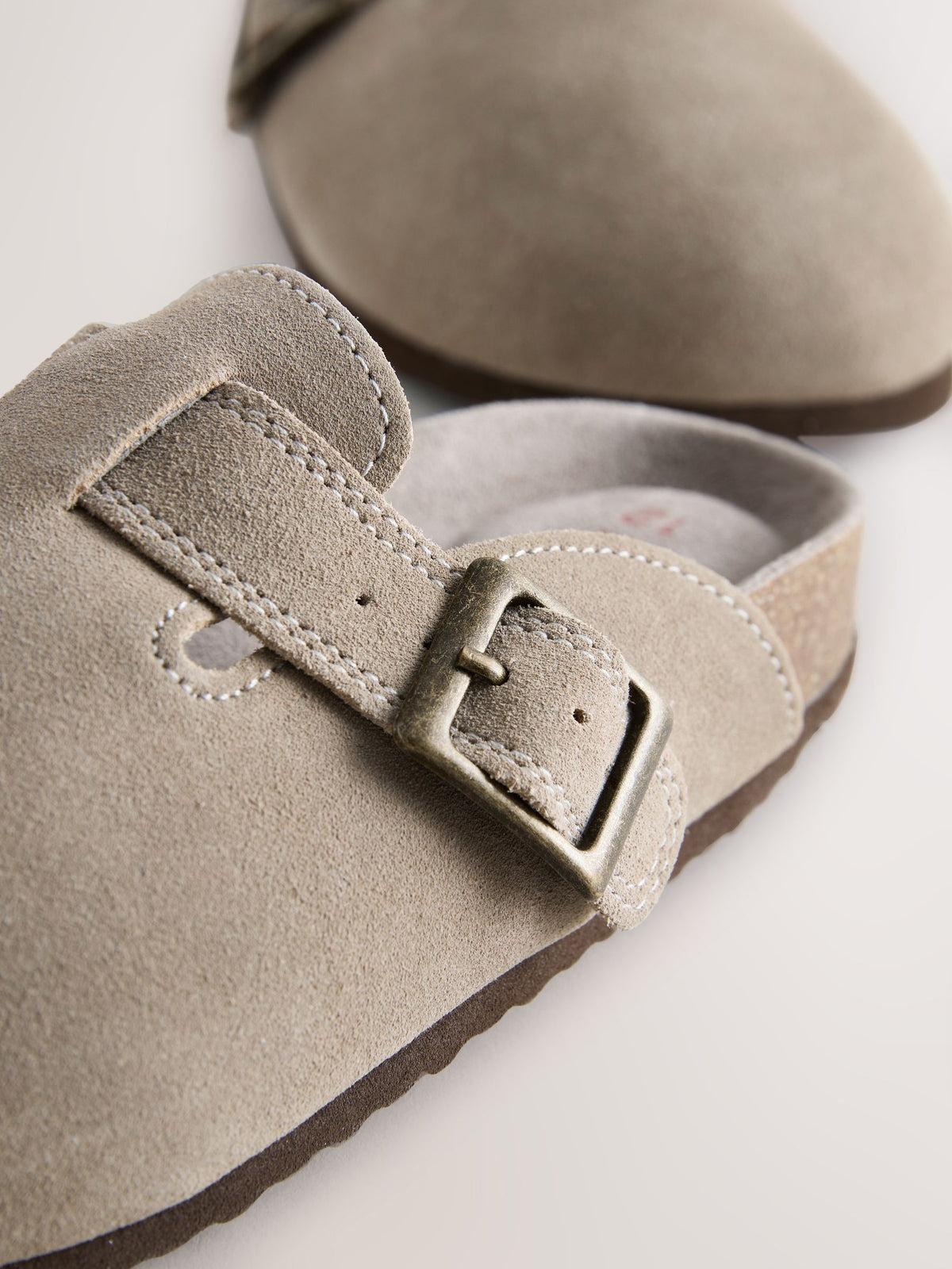 Neutral Suede Corkbed Clogs