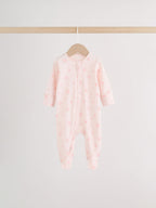 Pink Two Way Zip Baby Sleepsuit 4 Pack (0mths-2yrs)