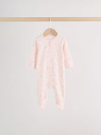 Pink Two Way Zip Baby Sleepsuit 4 Pack (0mths-2yrs)