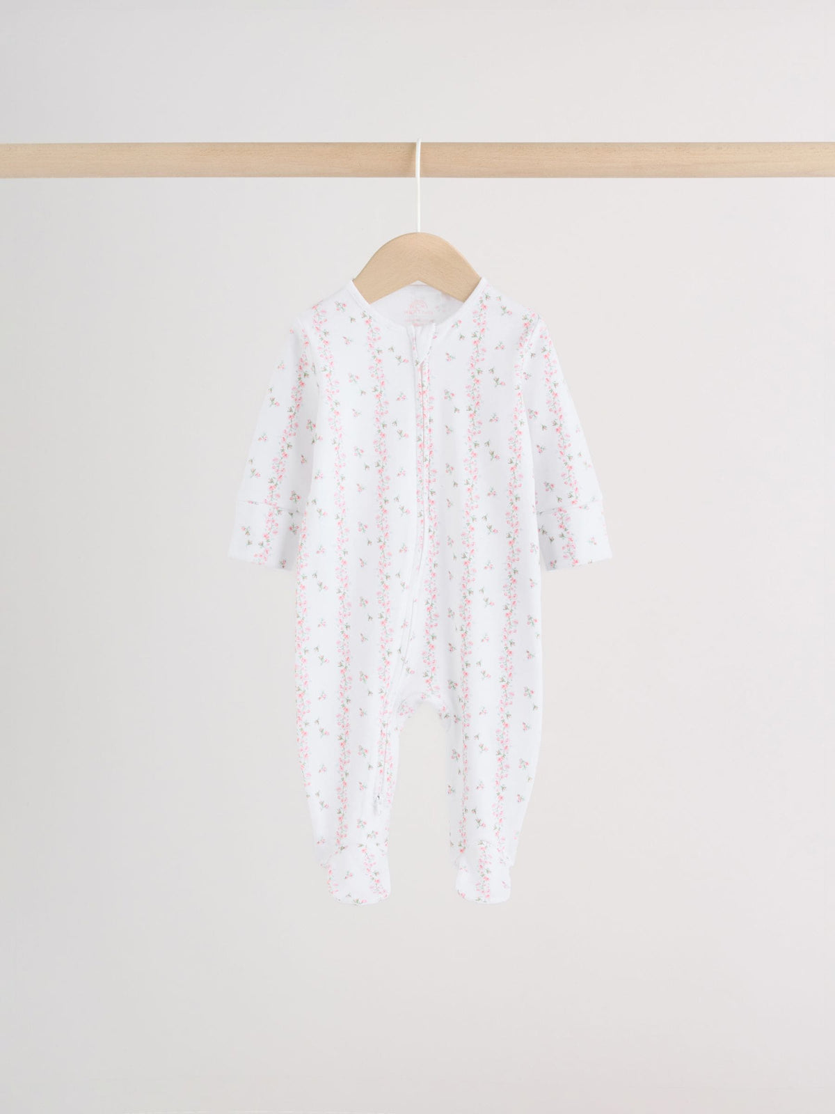 Pink Two Way Zip Baby Sleepsuit 4 Pack (0mths-2yrs)