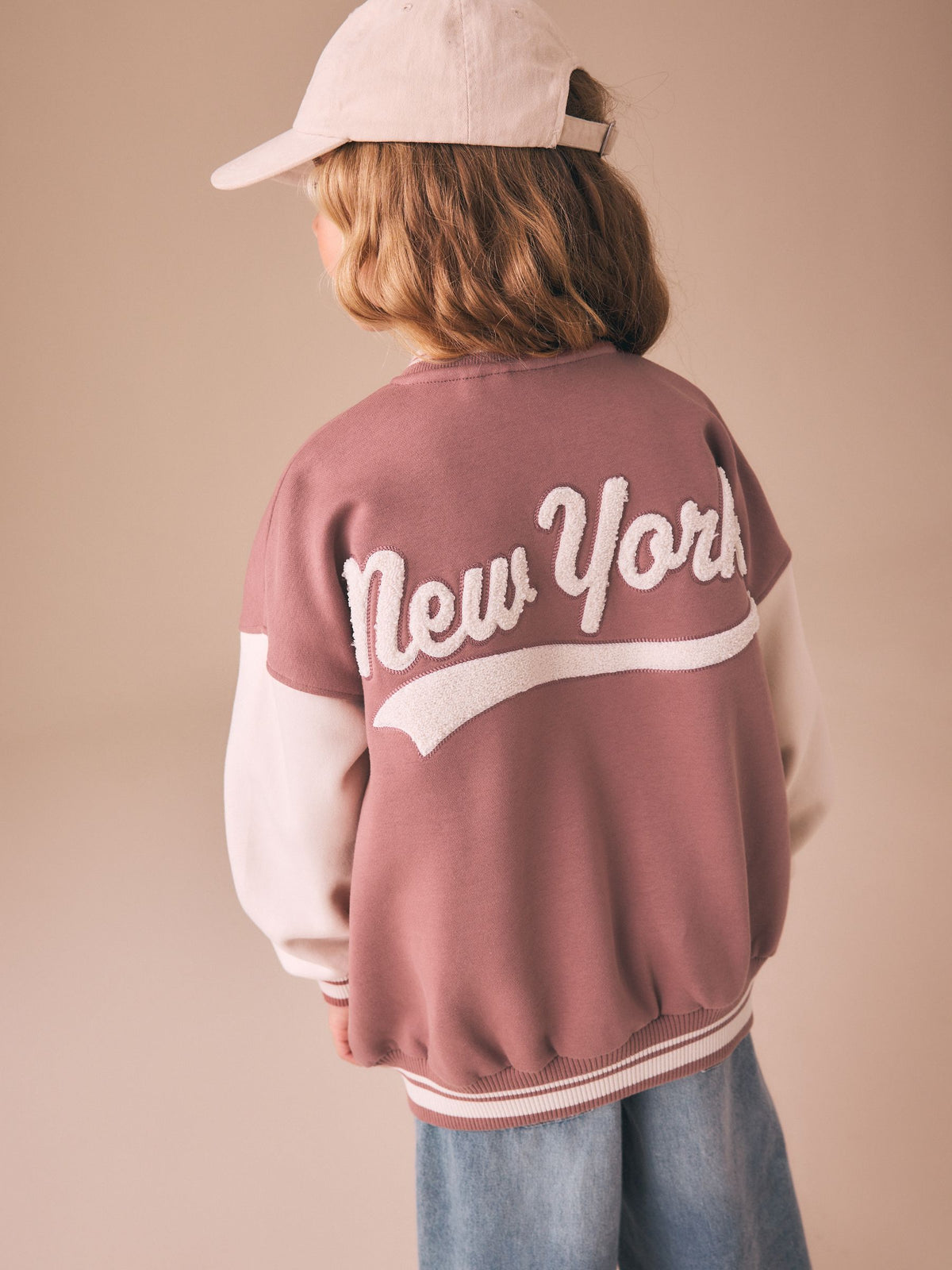 Brown/Cream Varsity Embroidered Jacket (3-16yrs)