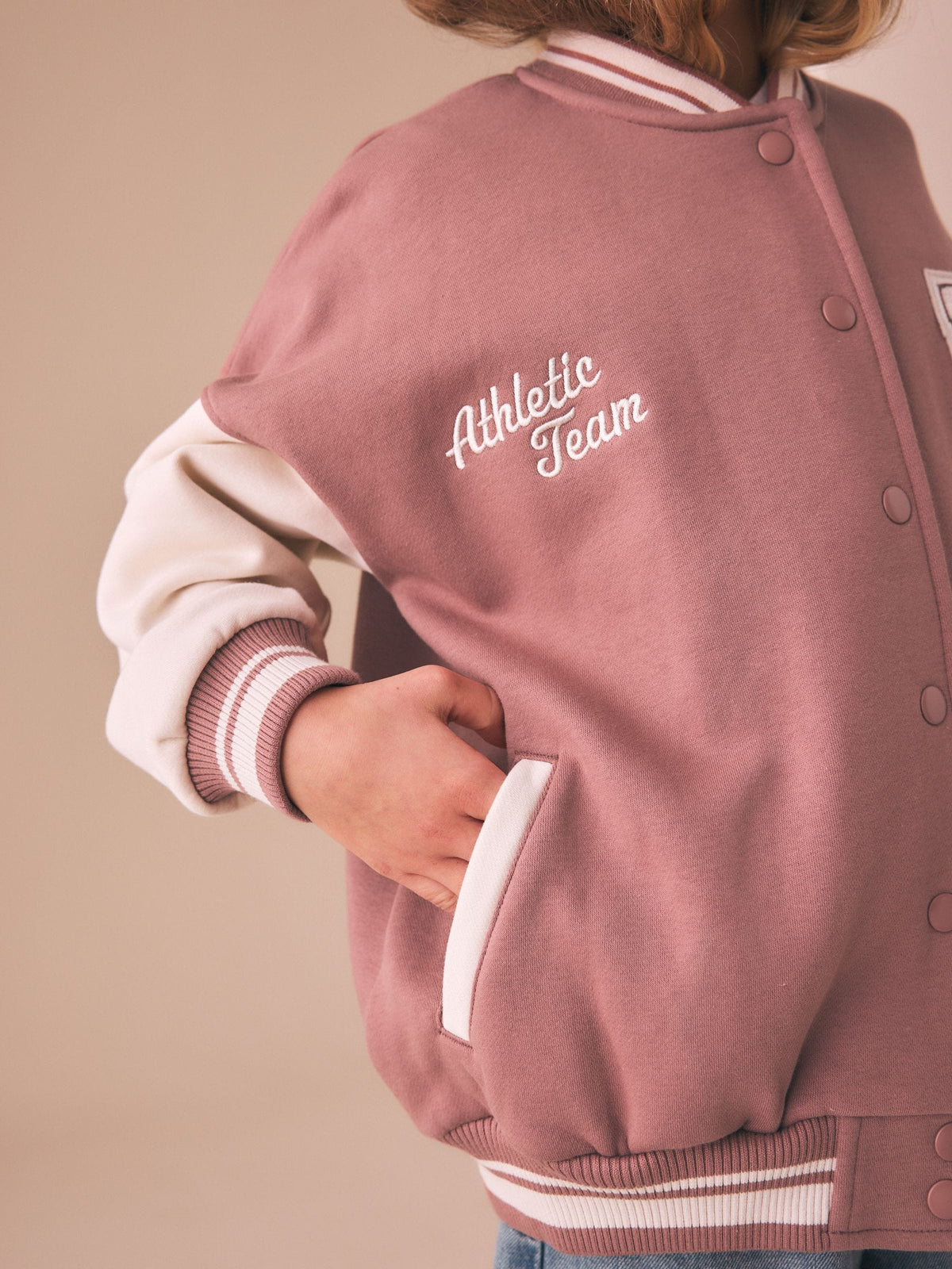 Brown/Cream Varsity Embroidered Jacket (3-16yrs)