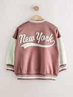 Brown/Cream Varsity Embroidered Jacket (3-16yrs)