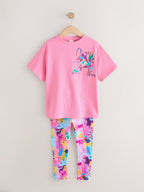 Pink Floral Unicorn T-Shirt and Leggings Set (3-16yrs)