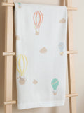 JoJo Maman Bébé Natural Hot Air Balloon Embroidered Blanket