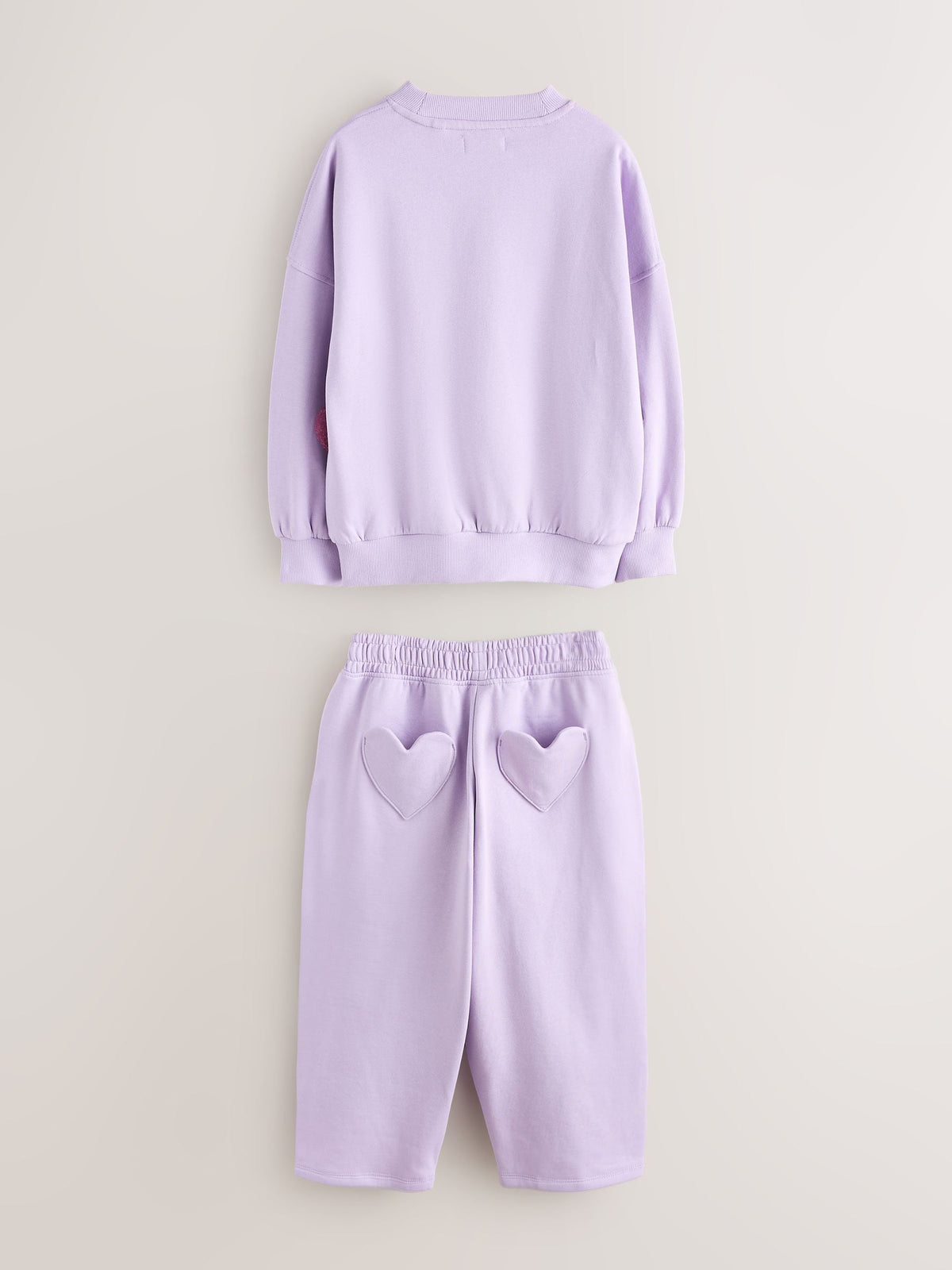 Little Bird Rainbow Boucle Heart Sweat Top & Barrel Trousers Set