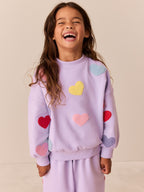 Little Bird Rainbow Boucle Heart Sweat Top & Barrel Trousers Set
