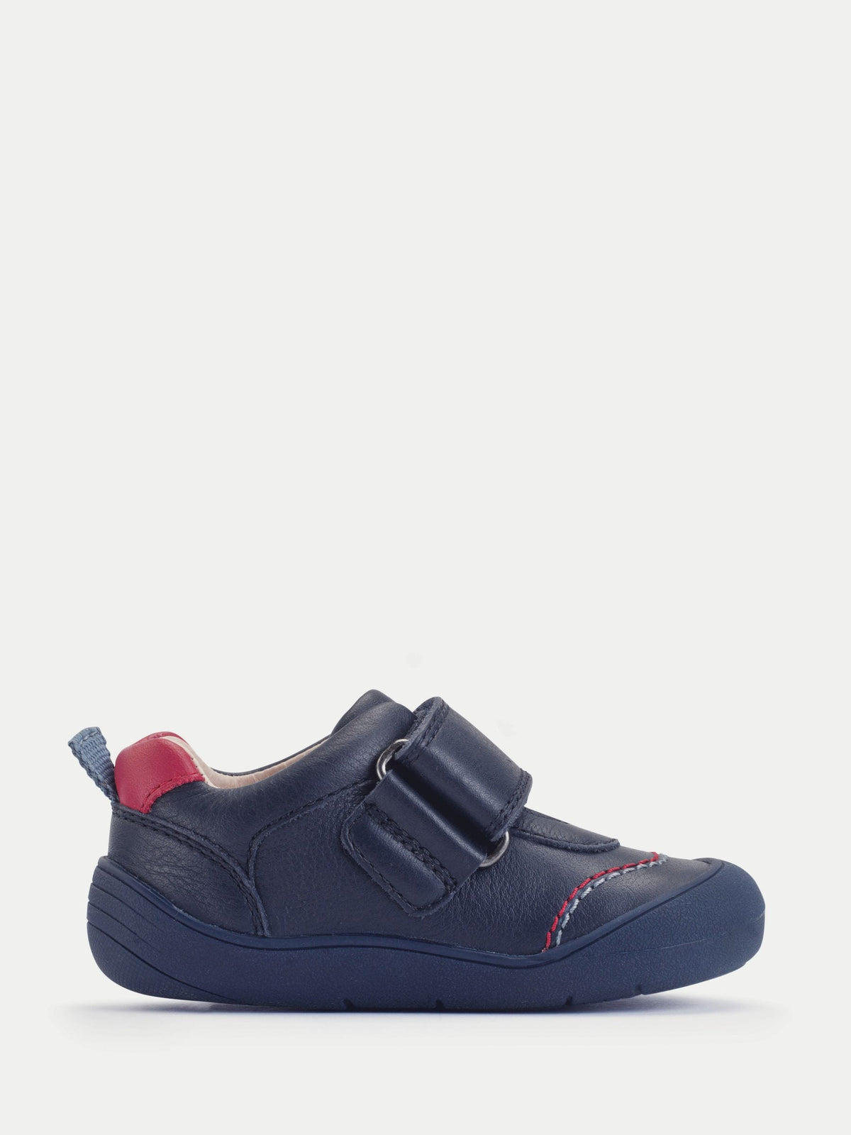 Start Rite Navy Dinosaur Tread Baby Barefoot-Friendly Scuff Resistant Rip-tape Leather Baby Shoes