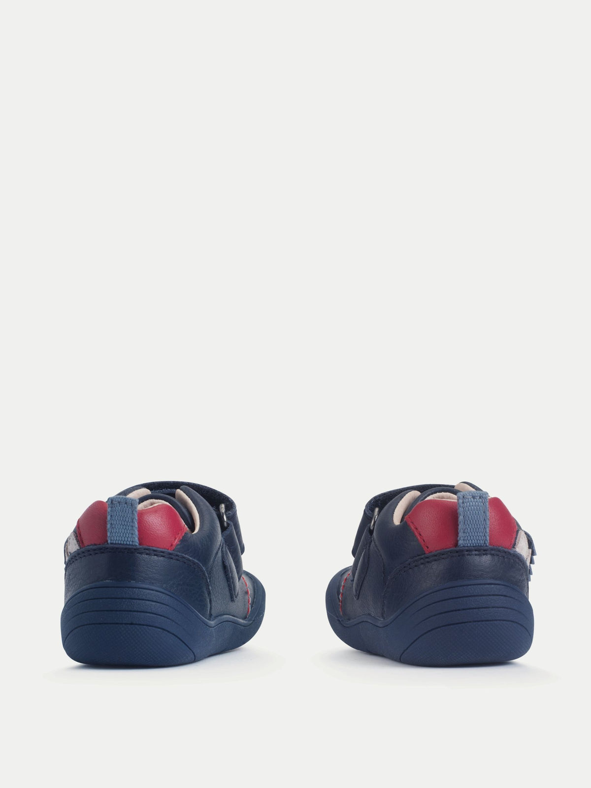 Start Rite Navy Dinosaur Tread Baby Barefoot-Friendly Scuff Resistant Rip-tape Leather Baby Shoes