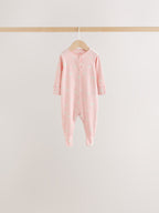 Ecru/Pink Cloud Baby Sleepsuit 7 Pack (0mths-3yrs)
