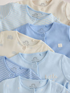 Pale Blue Cloud Sleepsuits 7 Pack (0mths-2yrs)