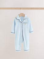 Navy Blue Baby Pyjama Style Sleepsuits 2 Pack (0mths-3yrs)