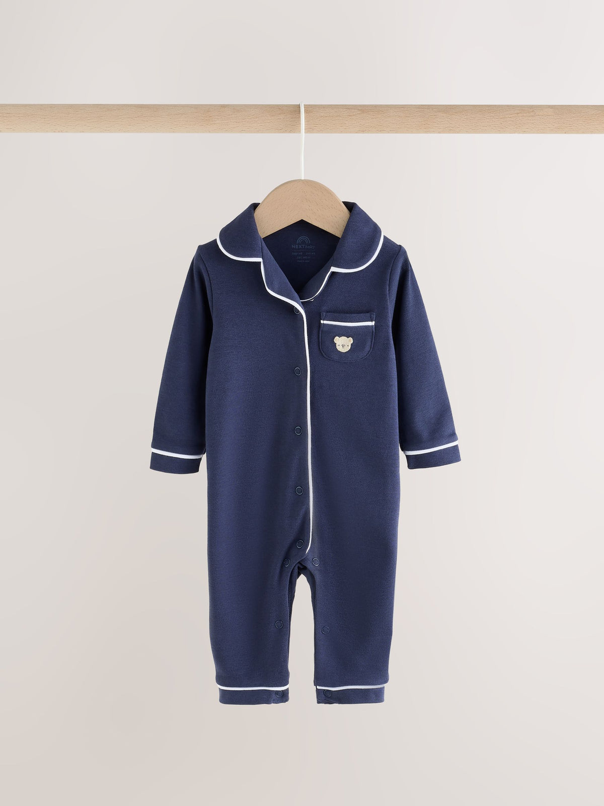 Navy Blue Baby Pyjama Style Sleepsuits 2 Pack (0mths-3yrs)