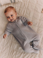 Grey Polar Bear Micro Fleece Two Way Zip Sleepsuits 2 Pack