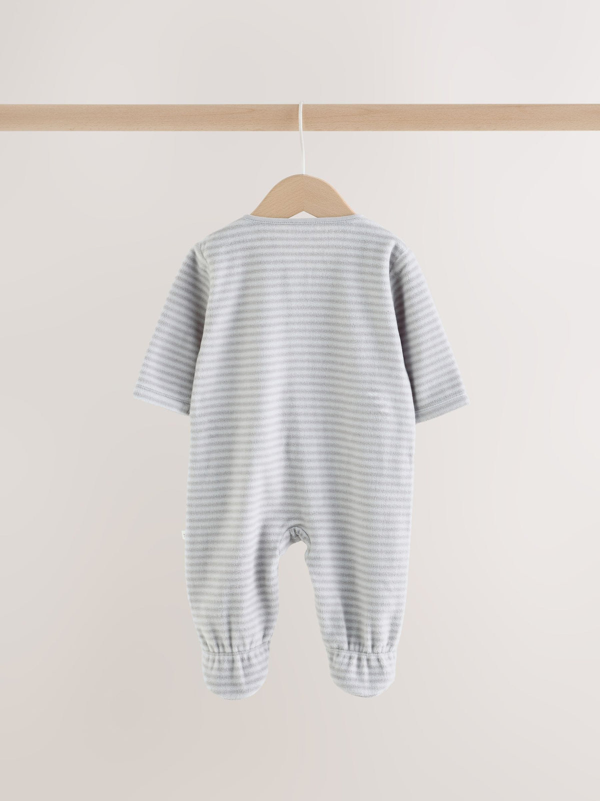 Grey Polar Bear Micro Fleece Two Way Zip Sleepsuits 2 Pack