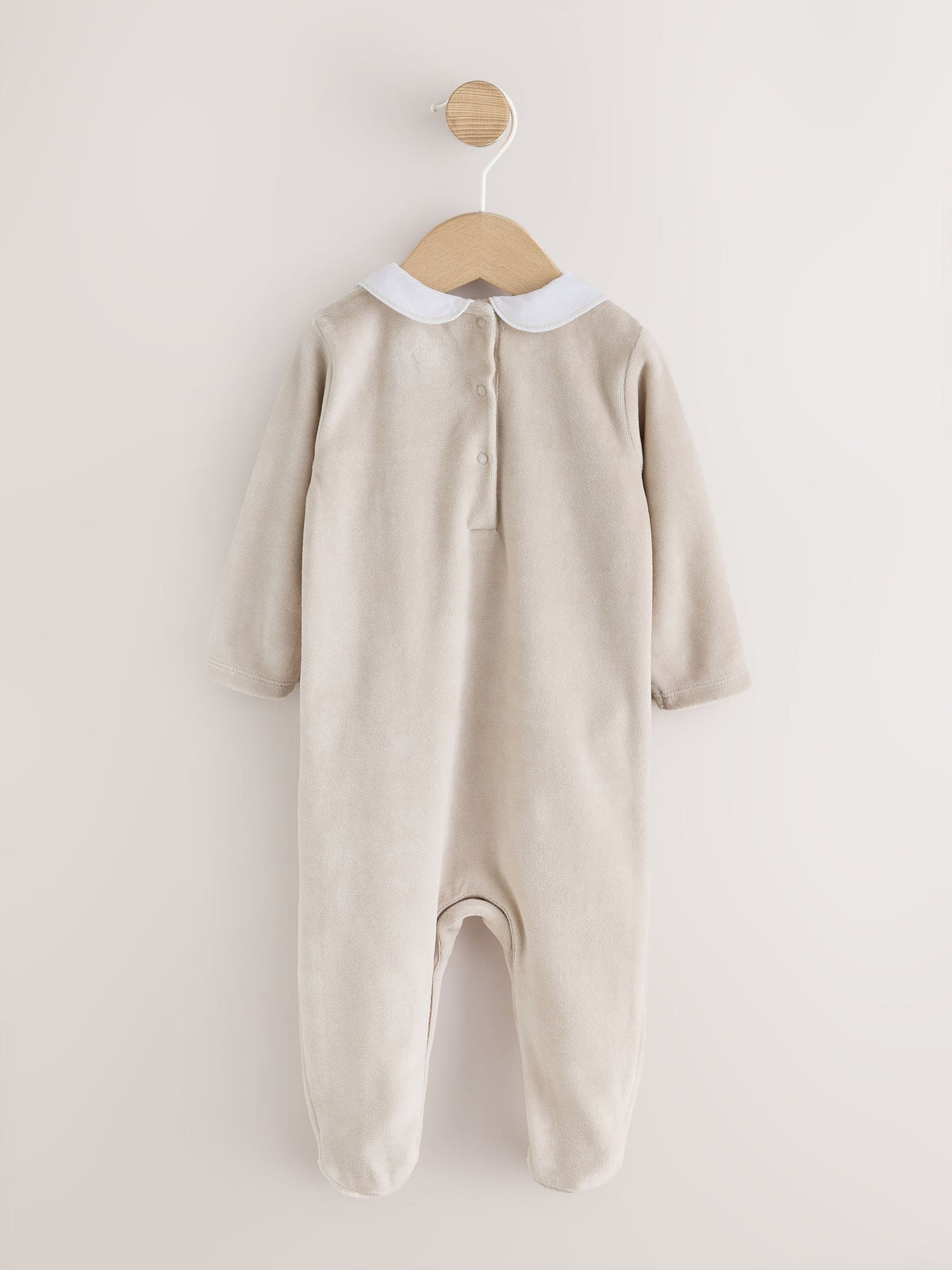 Neutral Collared Baby Sleepsuit (0-2yrs)