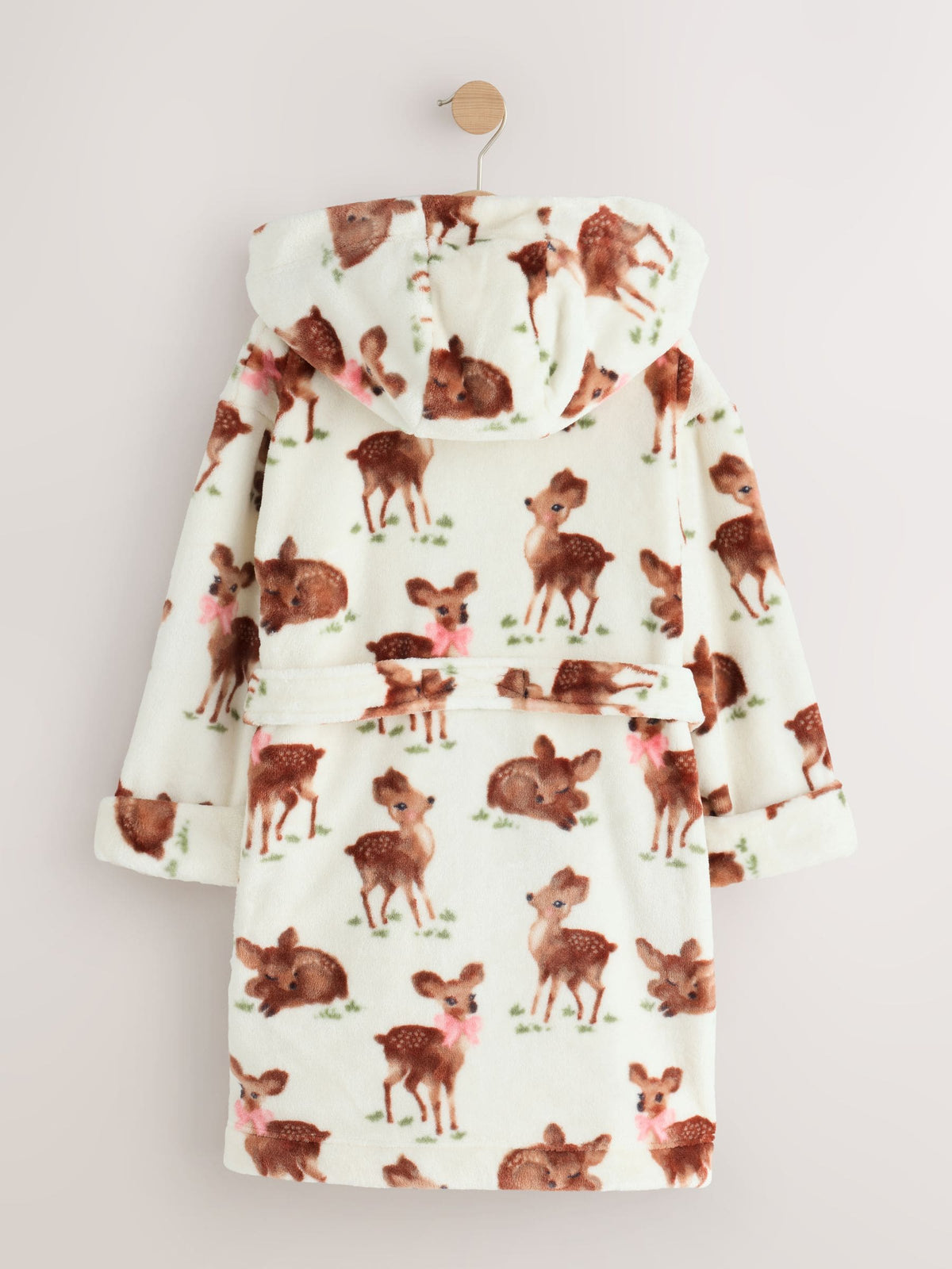 Ecru/Brown Fleece Dressing Gown (9mths-16yrs)
