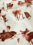 Ecru/Brown Fleece Dressing Gown (9mths-16yrs)