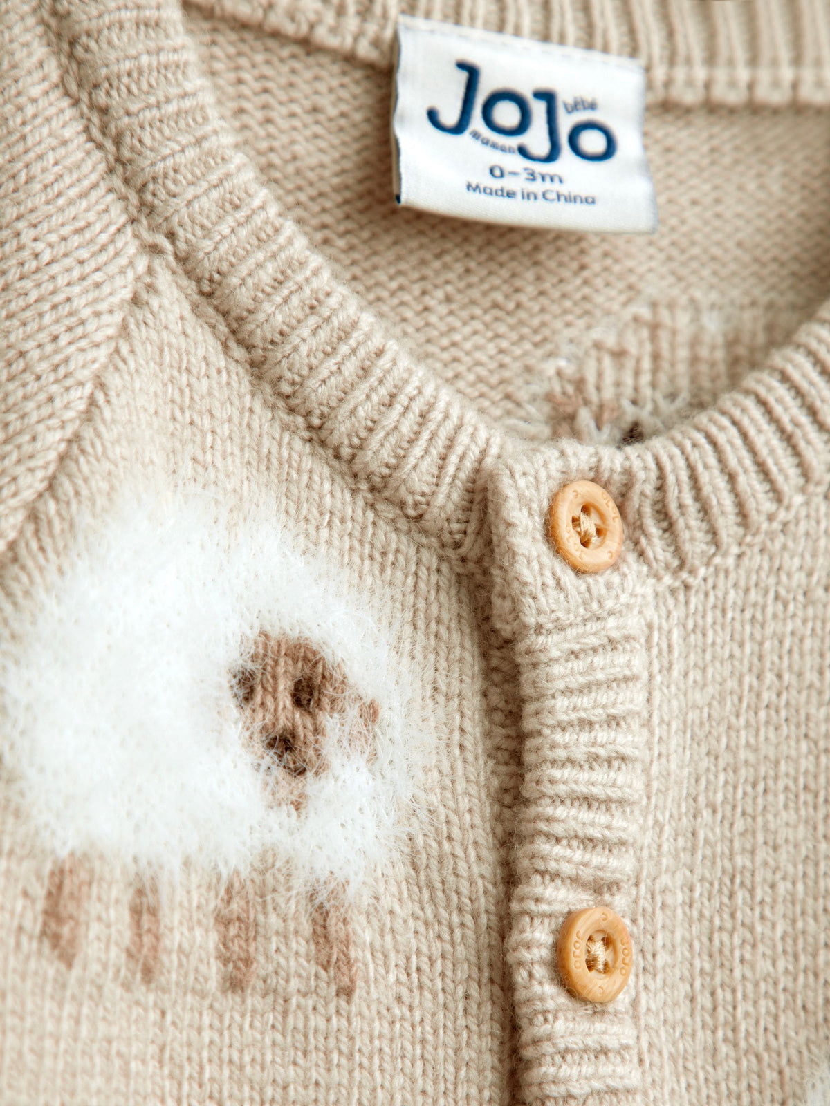 JoJo Maman Bébé Natural Sheep Knit All-In-One