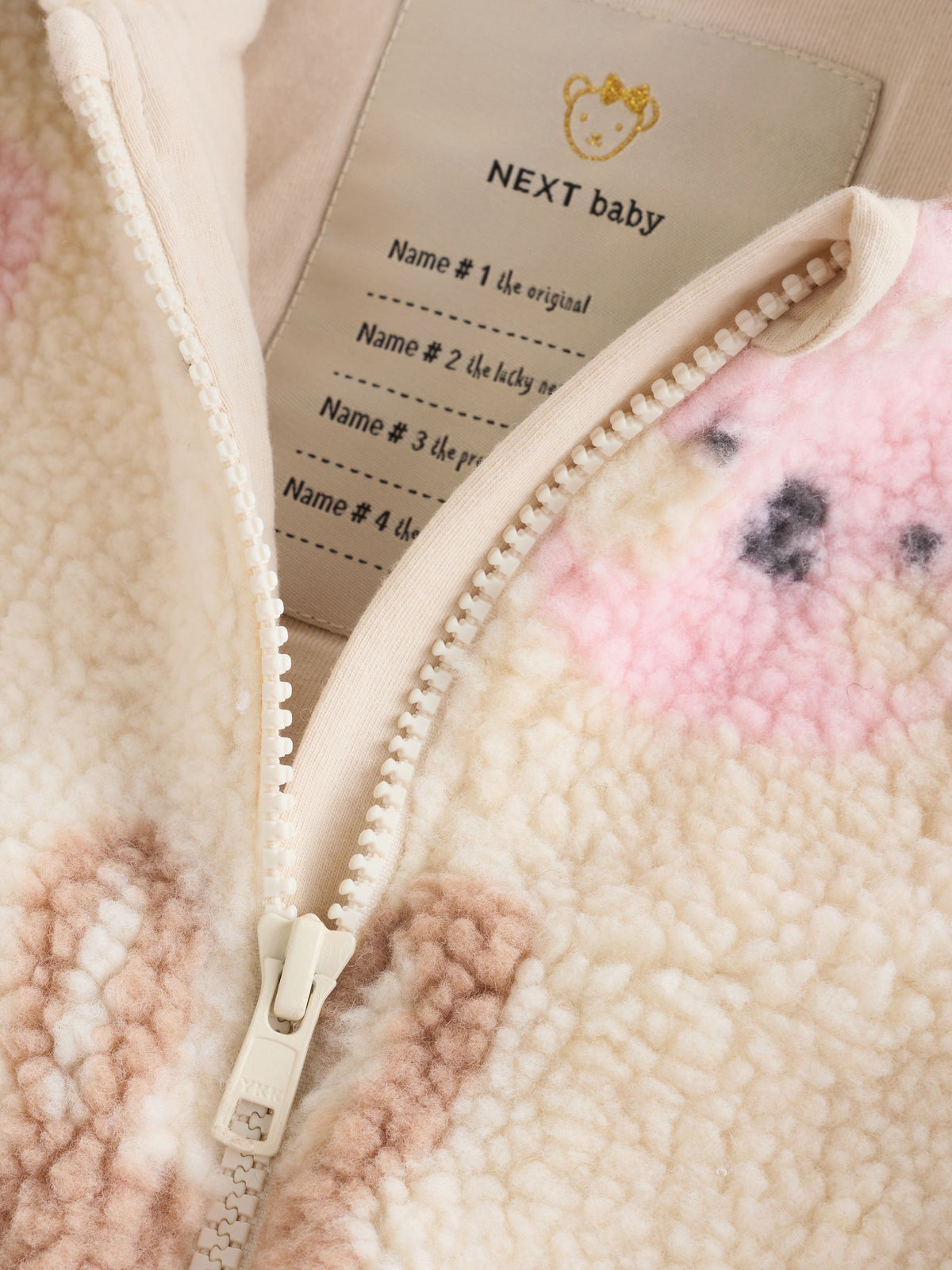 Ecru Bunny All Over Print Borg Hooded Baby All-In-One (0mths-2yrs)