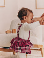 Red Check Baby Long Sleeve Bodysuit Bubble Skirt And Tights Set 3 Piece (0mths-2yrs)