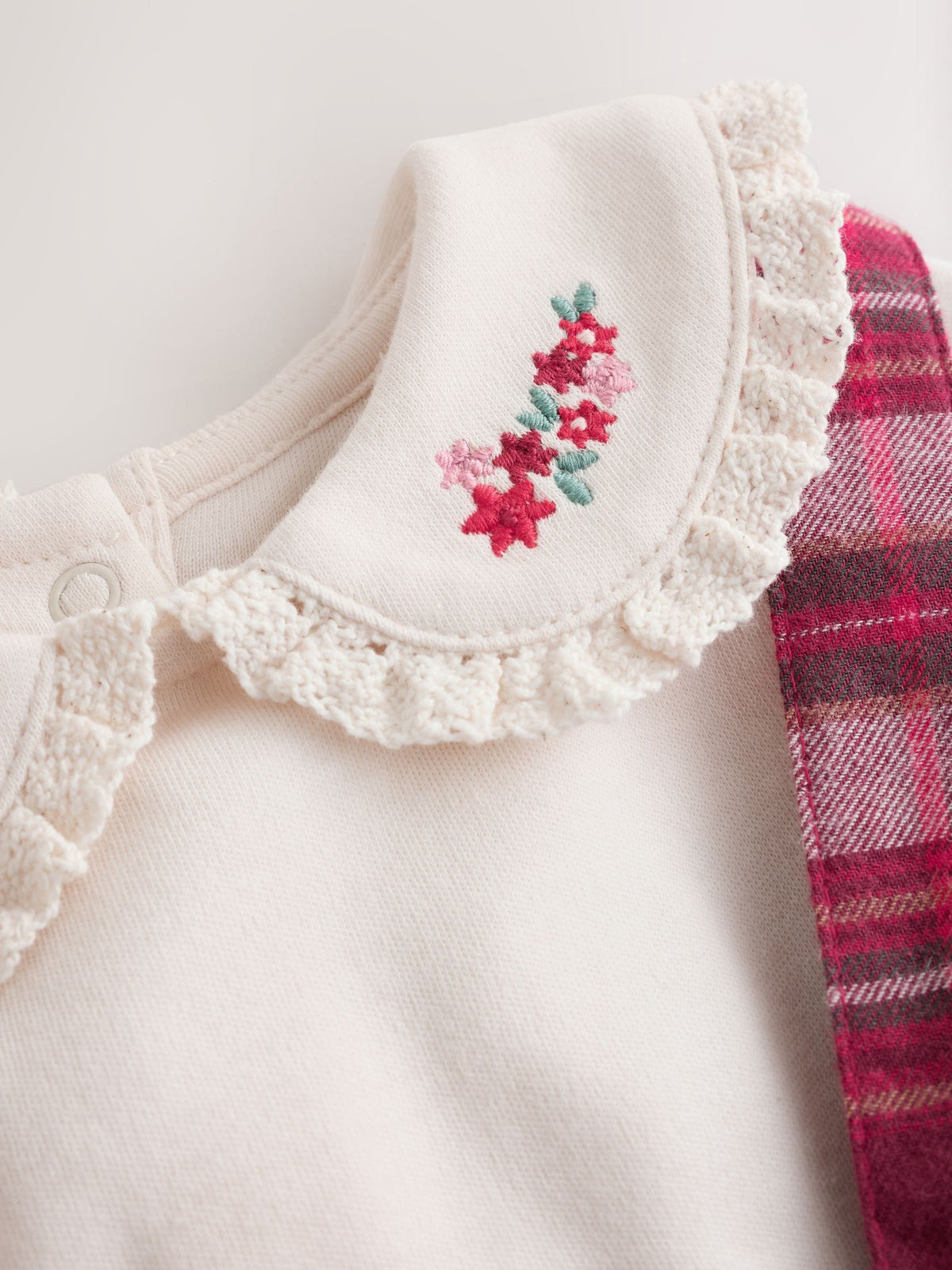 Red Check Baby Long Sleeve Bodysuit Bubble Skirt And Tights Set 3 Piece (0mths-2yrs)