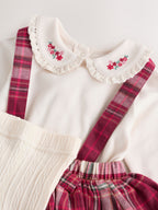 Red Check Baby Long Sleeve Bodysuit Bubble Skirt And Tights Set 3 Piece (0mths-2yrs)
