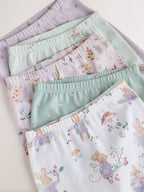 Sage Green Fairy Mouse Baby Leggings 5 Pack (0mths-2yrs)