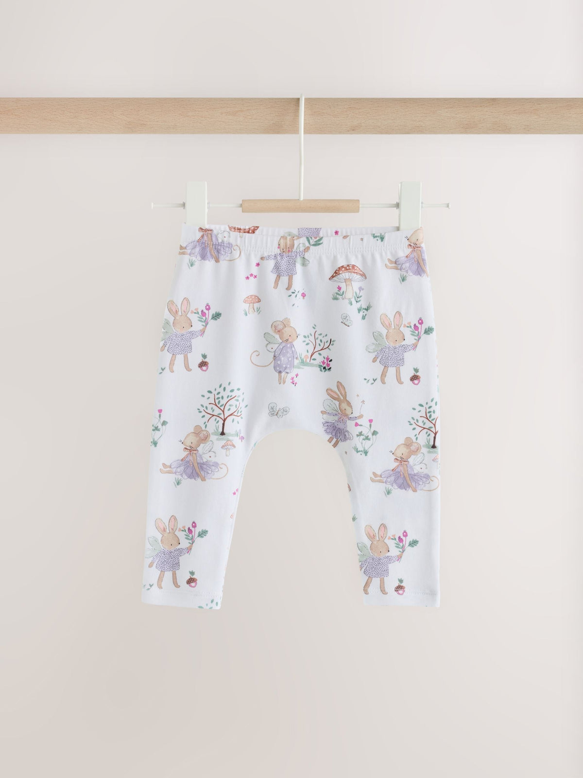 Sage Green Fairy Mouse Baby Leggings 5 Pack (0mths-2yrs)