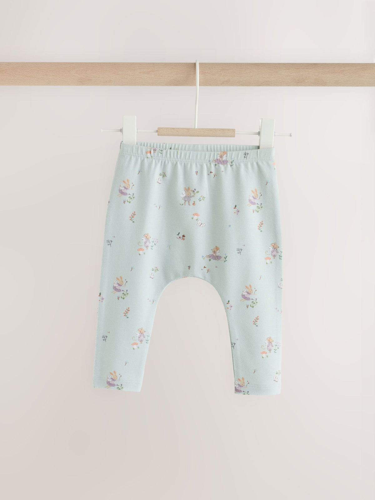Sage Green Fairy Mouse Baby Leggings 5 Pack (0mths-2yrs)
