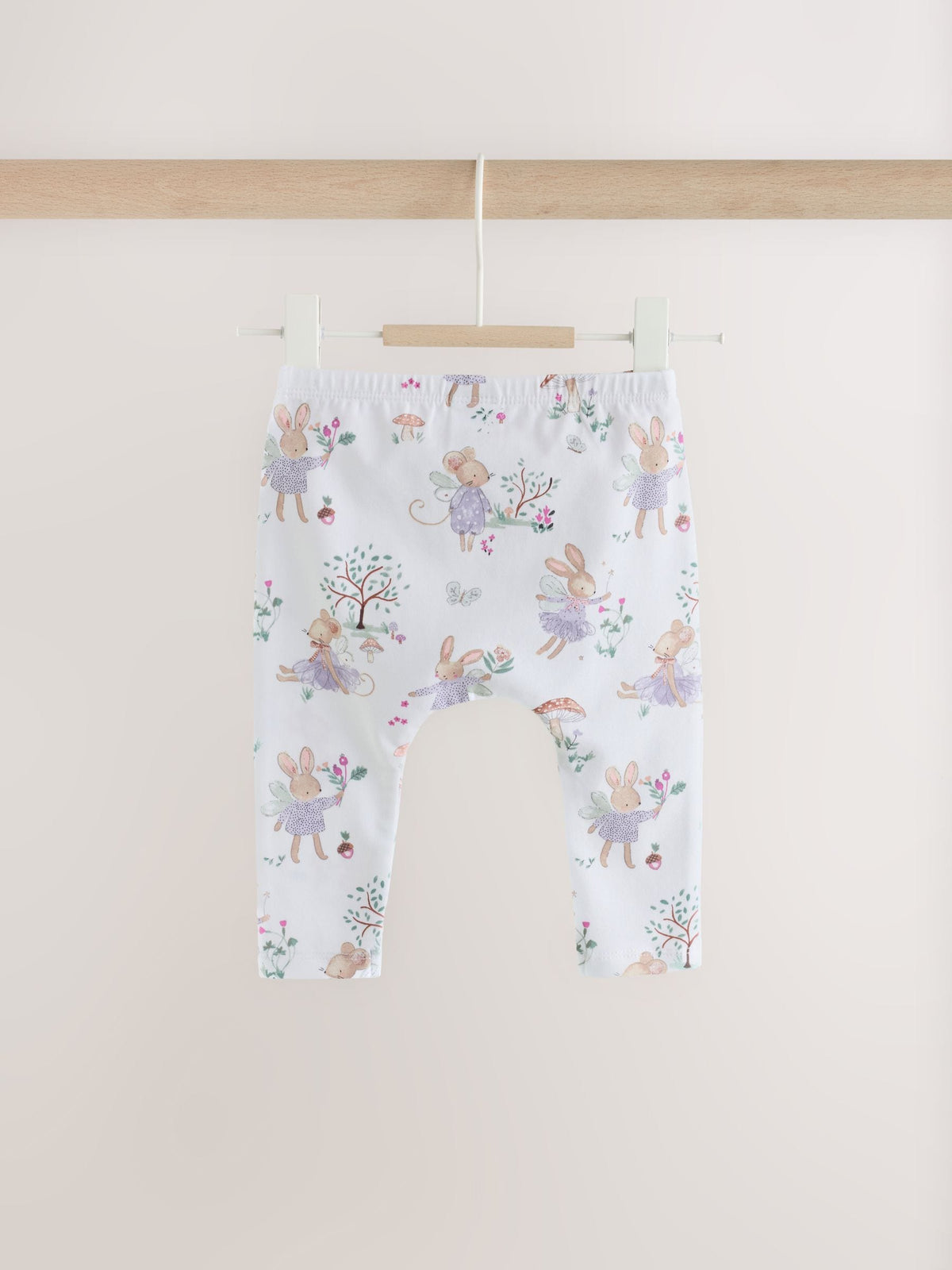 Sage Green Fairy Mouse Baby Leggings 5 Pack (0mths-2yrs)