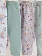 Sage Green Fairy Mouse Baby Leggings 5 Pack (0mths-2yrs)